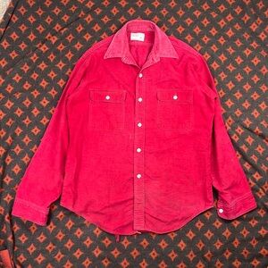 1960s Thrashed Red Button Down Big Mac Shirt